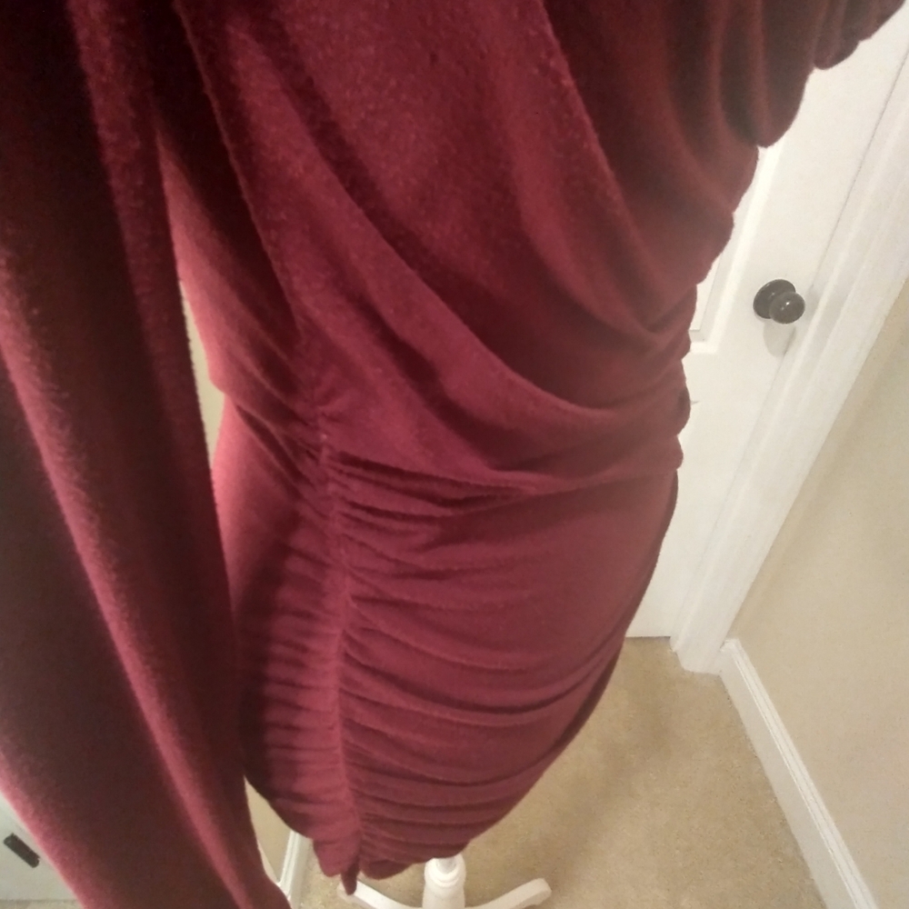 CAbi Raspberry Wrap Top With Ruched Sides - Picture 5 of 9